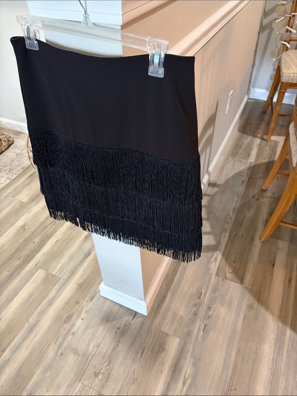 Ann Taylor Black Fringe Mini Skirt